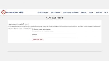 Common Law Admission Test 2025 Exam Result Out at consortiumofnlus.ac.in