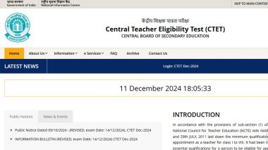 CTET Admit Card 2024: Hall Ticket for Central Teacher Eligibility Test December Examination To Be Released Soon at ctet.nic.in, Know Steps To Download