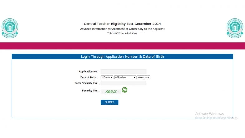 Visit ctet.nic.in To Download City Intimation Slip for CTET December 2024 Exam