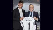 Carlos Alcaraz Attends Real Madrid vs Sevilla La Liga 2024–25 Match, Receives Special Jersey From Florentino Perez (View Pic)