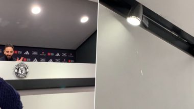 Ceiling at Old Trafford Leaks During Ruben Amorim’s Press Conference After Manchester United’s 0–3 Loss to Bournemouth in Premier League 2024-25, Video Goes Viral