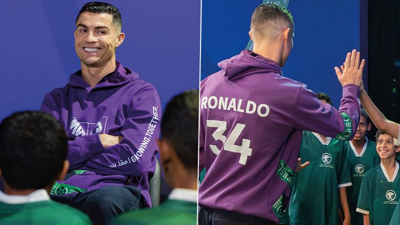 Cristiano Ronaldo's Gesture Win Hearts As He Spends Quality Time With Young Footballers, Al-Nassr Star Also Calls Saudi Arabia's Bid For FIFA World Cup 2034 'Inspiring' (See Post)