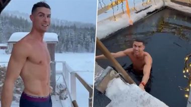 Cristiano Ronaldo Faces the Freeze With Serene Dip in Icy Waters at -20 Degrees Celsius During Christmas 2024 Holidays, Says 'It's Just a Little Cold' (Watch Video)