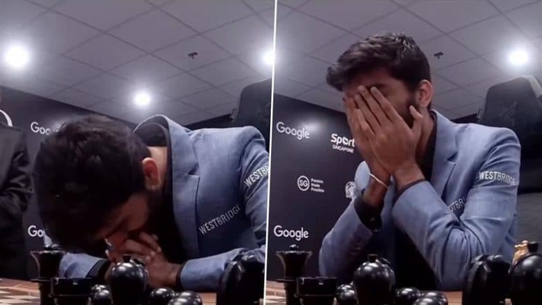 D Gukesh Breaks Down in Tears After Beating Ding Liren To Win FIDE World Chess Championship 2024 (Watch Video)