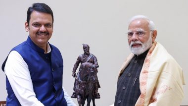 Maharashtra CM Devendra Fadnavis Calls on PM Narendra Modi in Delhi, Says ‘Aim To Take VIKAS in State to Next Level’ (See Pics)