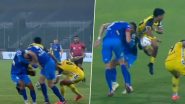 Chennaiyin FC's Elsinho Suffers Injury to His Head After Colliding With Teammate During CFC vs HFC Match in ISL 2024-25, Leaves Pitch in Ambulance (Watch Video)