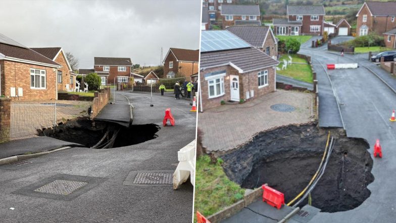 Giant Sinkhole Appears in Merthyr Tydfil Residential Area Threatening To Swallow Homes, Pictures From Welsh Town in UK Go Viral