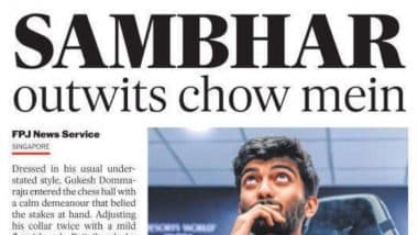 Newspaper Called Out for ‘Sambhar Outwits Chow Mein’ Headline After D Gukesh Becomes Youngest World Chess Champion