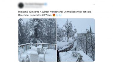 Himachal Pradesh Snowfall: Mesmerising Pictures and Videos Take Over X As State Transforms Into Winter Wonderland With Season’s First Snowfall