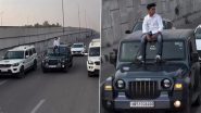 ‘Tu Maar Mai Dekh Lunga, Ye Kehne Vaale Papa Hai Mere’: Haryana Vlogger Rakshit Beniwal Sits on Roof of Moving Thar on Busy Road; Video Goes Viral