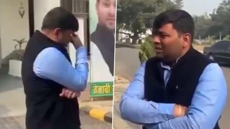 RJD’s Mukesh Roshan Breaks Down After Tej Pratap Yadav Hints At Contesting From Mahua Seat in Bihar Assembly Elections 2025, Video of Crying MLA Goes Viral