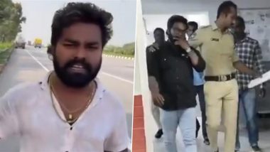 Instagram Influencer Anchor Chandu Throws Notes On Highway For 'Money Hunt' Challenge in Hyderabad, Arrested After Video Goes Viral