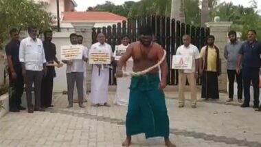 Anna University Sexual Assault Case: Tamil Nadu BJP Chief K Annamalai Whips Himself 6 Times to Protest Against DMK Government (Watch Video)