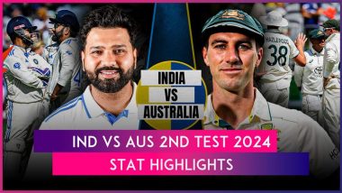 IND vs AUS 2nd Test 2024–25 Stat Highlights: Travis Head, Mitchell Starc, Pat Cummins Help Australia Defeat India in Pink-Ball Test