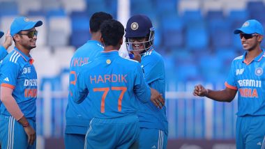 India U19 Beat UAE U19 by 10 Wickets To Qualify for ACC Men's U19 Asia Cup 2024 Semifinals; Yudhajit Guha, Ayush Mhatre and Vaibhav Suryavanshi Shine as Boys in Blue Prevail