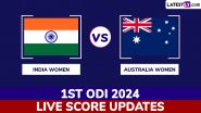 India Women vs Australia Women Live Score Updates of 1st ODI 2024: Get Toss Winner Result, Live Commentary and Full Scorecard Online of IND-W vs AUS-W Match