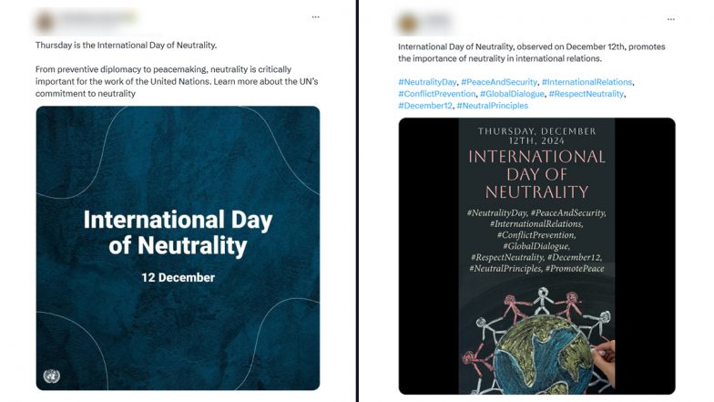 International Day of Neutrality 2024 Messages and Images: Netizens Share Quotes, Wallpapers, Sayings and Posts to Raise Awareness About the Day That Promotes Neutrality in International Relations