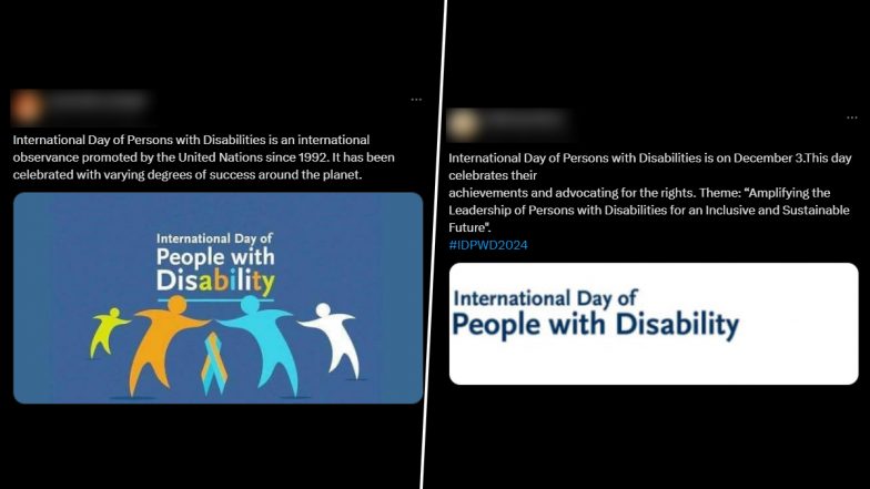 International Day of Persons With Disabilities 2024 Messages and Posts: Netizens Share HD Images, Wallpapers, Sayings and Quotes to Observe the Day