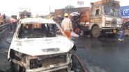 Ajmer Fire: ‘Saw Man Engulfed in Flames’, Eyewitnesses Recount Horror After LPG Tanker Collides With Multiple Vehicles, Death Toll Rises to 8 (Videos)