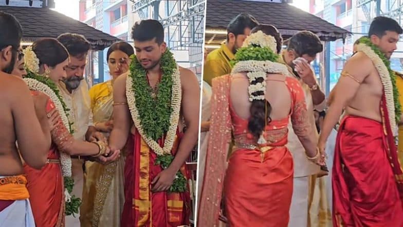 'Indian 2' Actor Kalidas Jayaram Ties the Knot With Tarini Kalingarayar at Kerala's Guruvayur Temple; Check Out First Glimpse of the Bride and Groom!