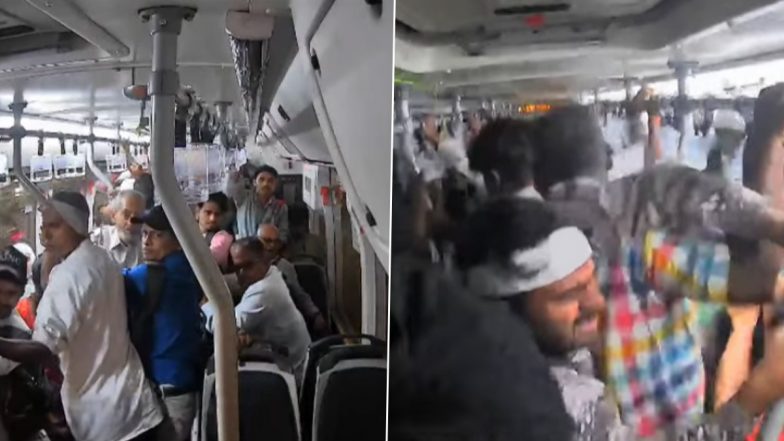 Kurla Bus Accident Video: CCTV Footage From Inside BEST Bus Shows Frightened Passengers as Speeding Vehicle Goes Out of Control