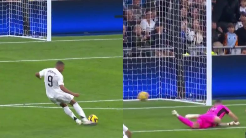 Kylian Mbappe Goal Video Highlights: Watch Star France Footballer Score A Long Ranger From Outside the Penalty Box During Real Madrid vs Getafe La Liga 2024-25 Match