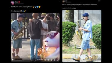 Namjoon Saxophone Meme and GIFs! When BTS Namjoon's Squirtle Meme Templates Took Over the Internet, Watch Throwback Video of RM Playing the Instrument at Jin's Military Discharge