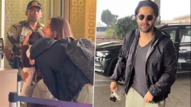 Varun Dhawan’s Wife Natasha Dalal Shields Daughter Lara From Paparazzi As the Family Heads Off for New Year Celebrations (Watch Video)