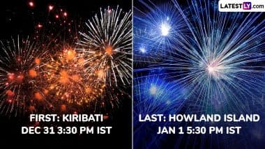 First and Last Countries To Enter New Year 2025: Which Is the First Country To Ring in Happy New Year? Know When January 1 Begins Around the World at Different Time Zones