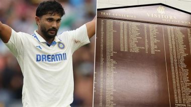 Nitish Kumar Reddy's Name Etched on Melbourne Cricket Ground Honours Board After All-Rounder Hits Maiden International Century During IND vs AUS Boxing Day Test 2024 (See Pic)