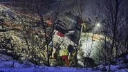 Norway Bus Accident: Bus Carrying up to 70 People Meets With Accident in Northern Norway, Gets Partially Submerged in Lake Asvatnet (See Pics)