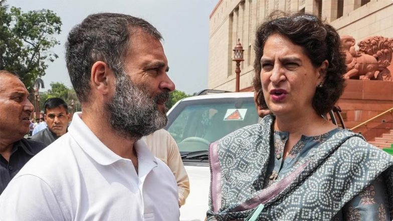 BJP Hits Out at Rahul Gandhi and Priyanka Gandhi for Not Visiting Wayanad, Says &lsquo;Empathy Measured by Standing With People&rsquo;