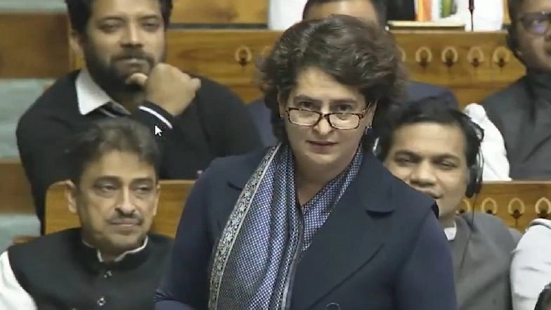 Priyanka Gandhi on Bangladesh Issue: ‘Government Should Raise Its Voice Against Atrocities on Minorities’, Says Congress Leader in Lok Sabha