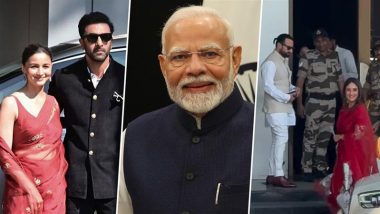 Ranbir Kapoor-Alia Bhatt, Kareena Kapoor Khan-Saif Ali Khan and Others Depart for Delhi in Ethnic Outfits To Invite PM Narendra Modi for Raj Kapoor’s Centenary Celebration (Watch Video)