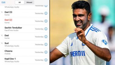 ‘If Someone Told Me 25 Years Ago…’ Ravi Ashwin Feels ‘Blessed’ As He Shares Call Log Featuring Sachin Tendulkar, Kapil Dev on The ‘Last Day’ of His International Cricket After Announcing Retirement