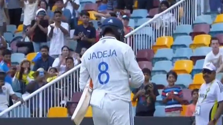 Ravindra Jadeja Wicket Video: Watch Pat Cummins Dismiss Star India All-Rounder After Defiant Fifty During IND vs AUS BGT 2024–25 3rd Test