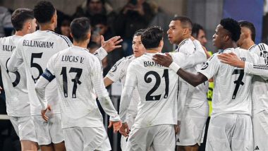 Atalanta 2–3 Real Madrid, UEFA Champions League 2024–25: Kylian Mbappe, Vinicius Jr and Jude Bellingham Score To Help Los Blancos Secure Three Vital Points