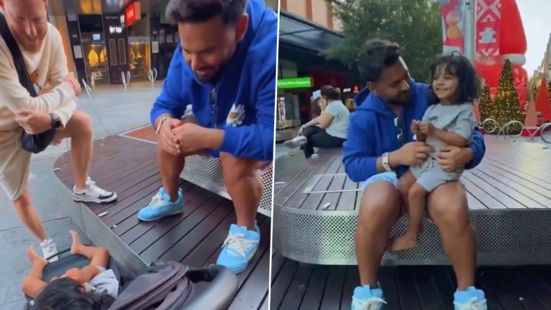 Rishabh Pant Adorably Plays With A Little Kid While Visiting A Shopping Mall in Adelaide After IND vs AUS 2nd Test 2024, Video Goes Viral