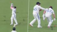 Rohit Sharma Hilariously Back Fists Sarfaraz Khan After Indian Cricketer Fumbles A Routine Take While Wicketkeeping During IND vs AUS PMXI Practice Match (Watch Video)