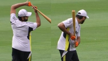 Rohit Sharma Spotted Using Baseball Bat During Training Ahead of IND vs AUS Boxing Day Test in Melbourne, Video Goes Viral