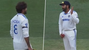 ‘Out Kaun Karega Phir? Main?’ Stump Mic Captures Rohit Sharma’s Conversation With Ravindra Jadeja During IND vs AUS Boxing Day Test 2024 (Watch Video)