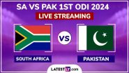 South Africa vs Pakistan Free Live Streaming Online, 1st ODI 2024: How To Watch SA vs PAK Cricket Match Live Telecast on TV in India?