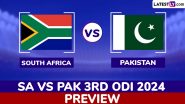 SA vs PAK 3rd ODI 2024 Preview: Likely Playing XIs, Key Battles, H2H and More About South Africa vs Pakistan Cricket Match in Johannesburg