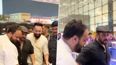 Salman Khan Seen With Zeeshan Siddique at Mumbai Airport Amid Tight Security; Is Late Baba Siddique’s Son Set To Join the Actor Dabangg Reloaded Tour in Dubai? (Watch Video)