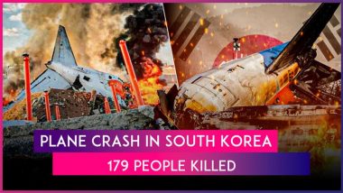 South Korea Plane Crash: Jeju Air Jetliner Skids off Runway, Bursts Into Flames While Landing at Muan Airport, 179 Killed