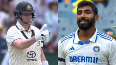 Steve Smith Shows ‘Thumbs Up’ to Jasprit Bumrah, Acknowledges Indian Pacer After Being Beaten By a Delivery During IND vs AUS Boxing Day Test 2024 (Watch Video)