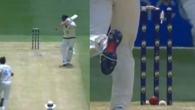 Steve Smith Dismissed in Bizarre Fashion After Ball Hits Leg and Goes On To Dislodge Bail During IND vs AUS Boxing Day Test 2024 (Watch Video)