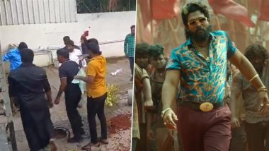 Stones Pelted at Allu Arjun’s Residence: Members of OU JAC Involved in Attack on ‘Pushpa 2’ Star’s Home (Watch Video)