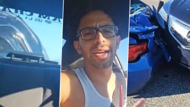 Streamer Gets Hit by Car During Live Stream, Escapes Unscathed, Video of Scary Incident Goes Viral Online (Watch)