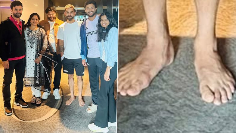 Virat Kohli Has Six Toes in Each Foot? Star Indian Cricketer's Picture With Nitish Kumar Reddy's Family Puts Fans In Doubt, Here's Real Truth